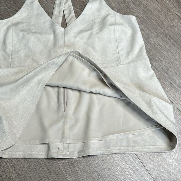 BCBG MAXAZRIA Cream Charlotte Faux Suede Strappy Tank Top Women’s - Picture 6 of 13